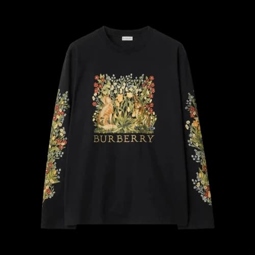Burberry Crewneck Long Sleeve Shirt 'Black'