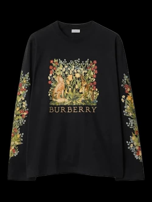 Burberry Black Crewneck Long Sleeve Shirt Black