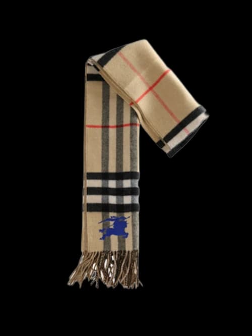 Burberry Mu Ekd To Gc Jacquard Scarf Check Blue
