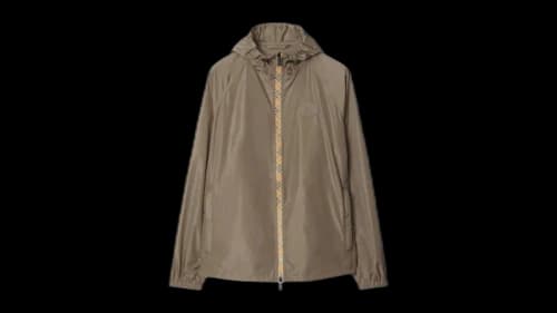 Burberry Hooded Zip-Up Coat Clay Brown