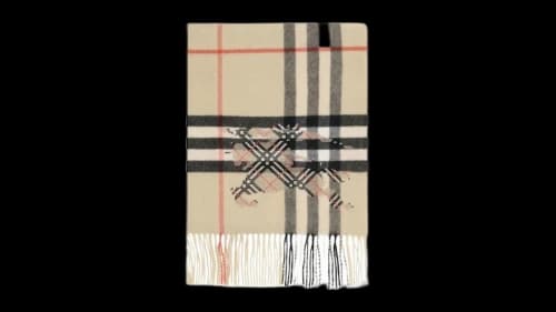 Burberry Mu G Check Ekd X Stitch Scarf Sand