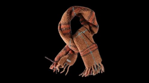 Burberry Mu G Check Boucle Scarf Ginger Brown