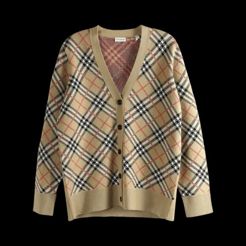 Burberry Gloria Check Cardigan 'Sand'