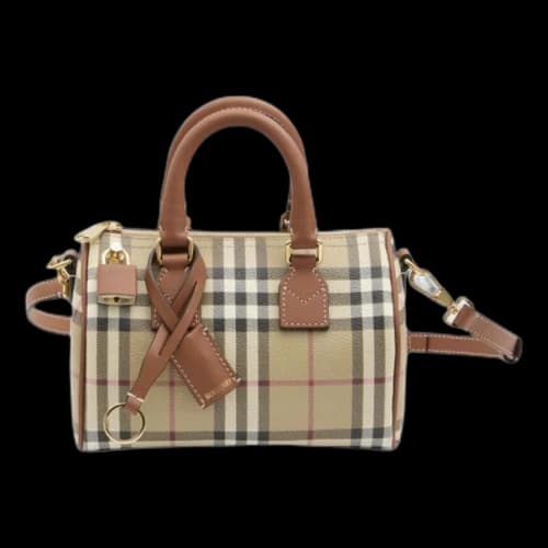 Burberry Mini Check Bowling Bag 'Briar Brown' (Women's)