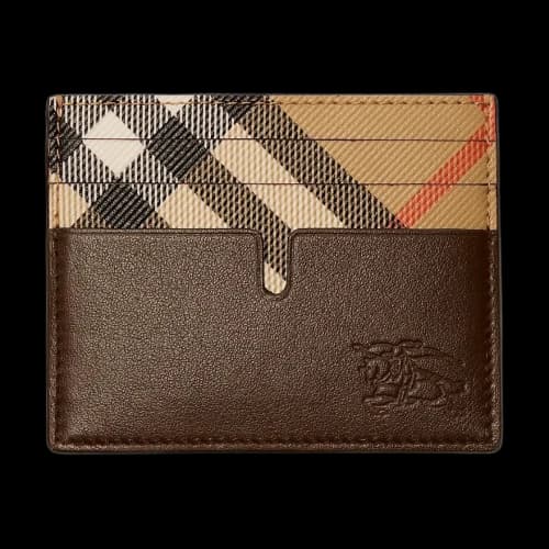 Burberry 26 Tall Pop Check Card Case 'Sand Beige'