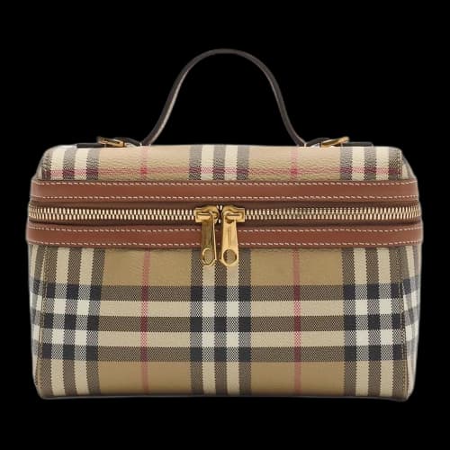 Burberry Check Vanity Bag 'Archive Beige Briar Brown' (Women's)