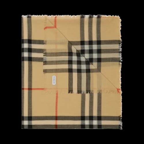 Burberry Mu Lightweight Wool Scarf Sand