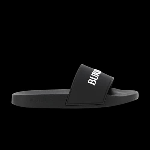 Burberry Furley Logo Slides Black White