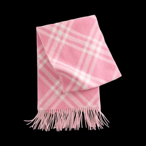 Burberry Mu Check Cashmere Scarf Sugar Pink
