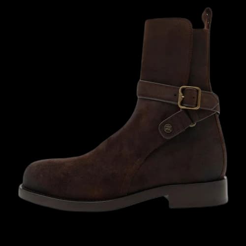 Burberry Waxed Suede Ledger Boots 'Moorhen Brown'