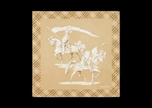 Burberry Ss Horseman Silk Scarf Olive
