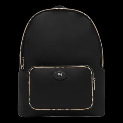 Burberry Check Trim Backpack 'Black'