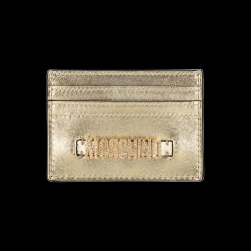 Moschino Logo Belt Crystal Embellished Card Holder 'Platinum'