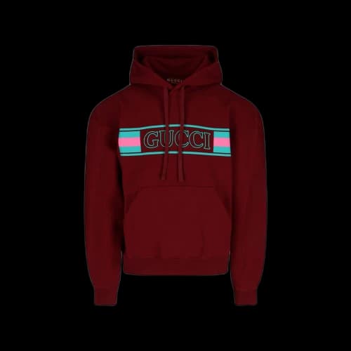 Gucci Logo Hooded Sweatshirt Red