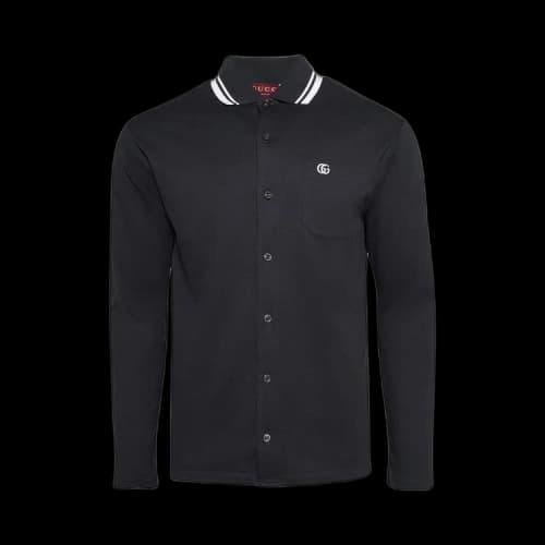 Gucci Long-Sleeve Polo 'Anthracite'