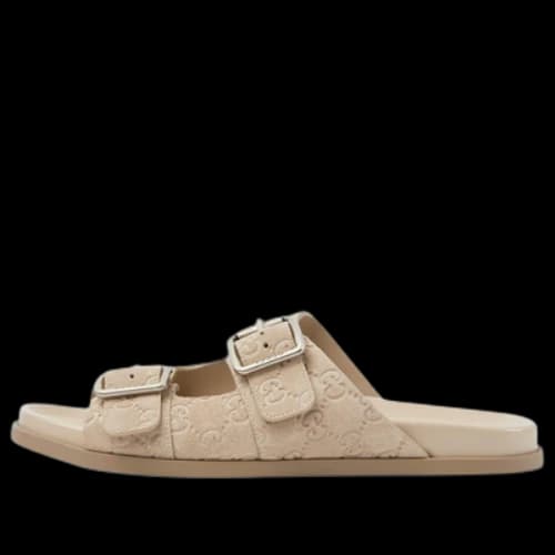 Gucci GG Suede Slides 'Oatmeal'