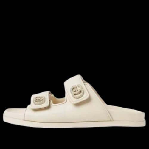 Gucci Double G Leather Slides 'White' (Women's)