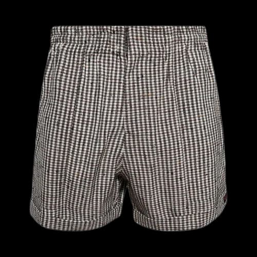 Bottega Veneta Logo Detailed Checkered Shorts 'Talc/Brown/Black'