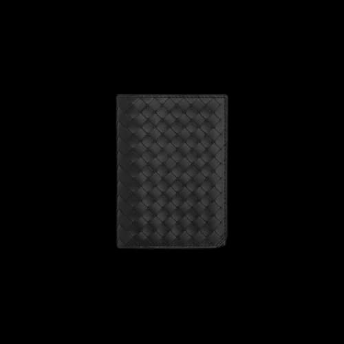 Bottega Veneta Intrecciato Passport Wallet 'Black/Silver'