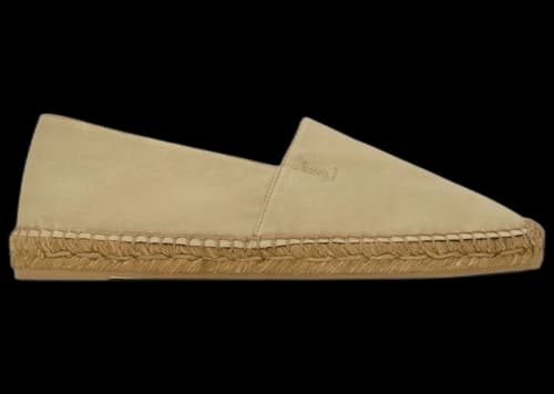 Saint Laurent Cotton Gabardine Espadrilles Cassandre Embroidery Biscuit