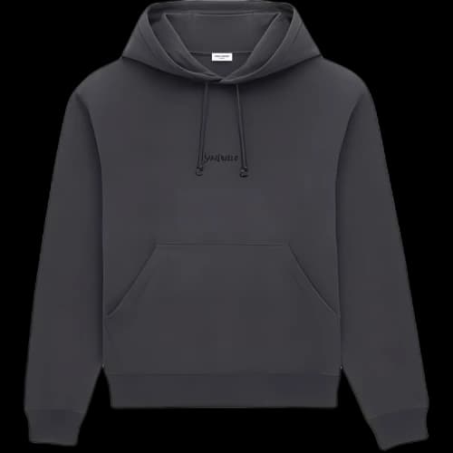 SAINT LAURENT Logo Embroidered Drawstring Hoodie