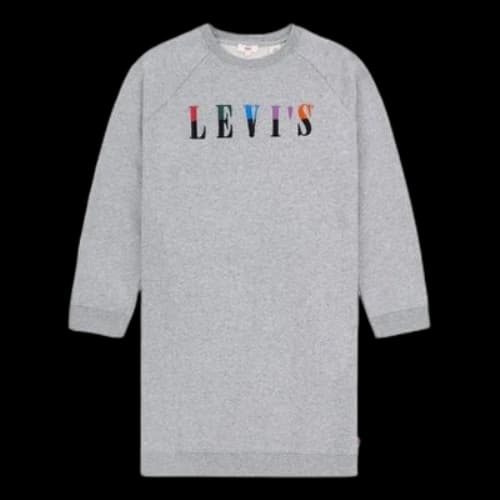 Levi's Embroidered Round Neck Pullover Gray Hoodie (Women's)