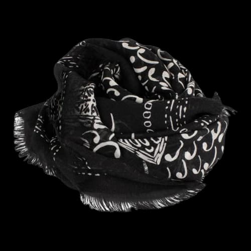 Dior Paisley Cards Cashmere-Silk Scarf 'Black/White'