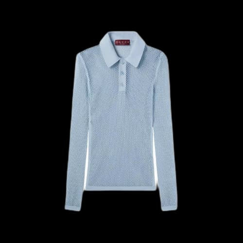 Gucci Knitted Polo Shirt Blue