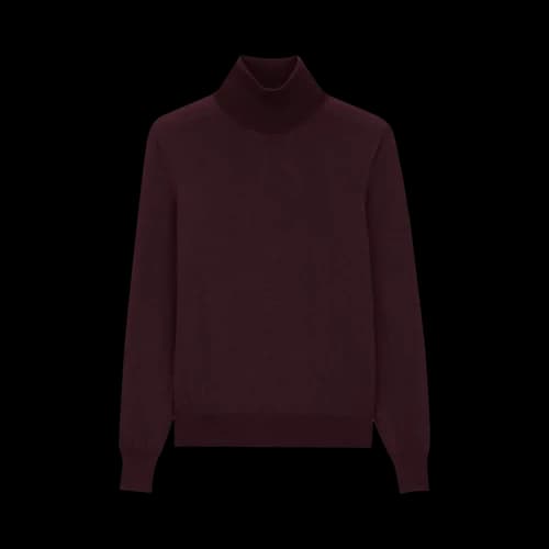 Saint Laurent Roll Neck Sweater 'Bordeaux'