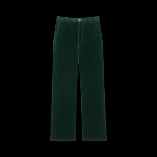 Saint Laurent Pants In Velvet 'Emeraude'