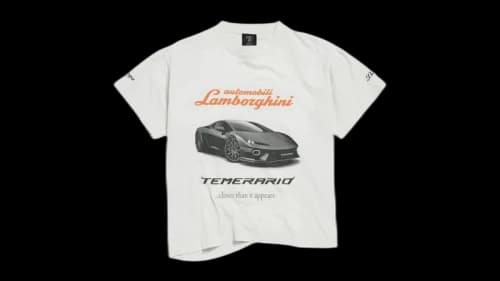 Balenciaga Automobil Lamborghini Boxing T-shirt Dirty White