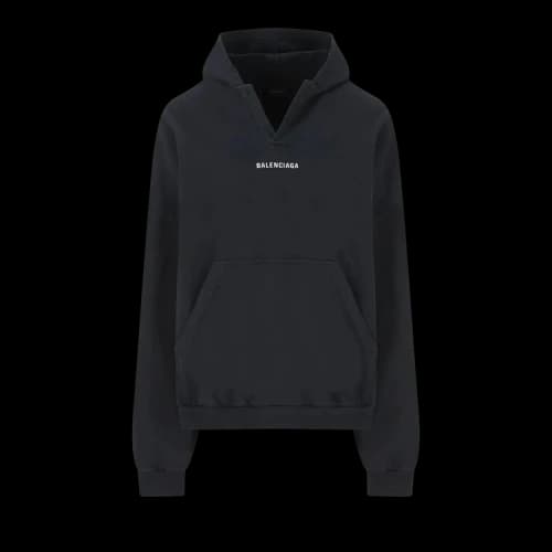 Balenciaga Polo Hoodie 'Faded Black/White'