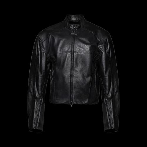 Balenciaga Stand Up Collar Leather Jacket 'Black'