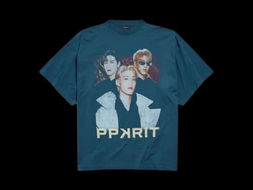 Balenciaga Ambassador Fanclub Series - PP Krit Oversized T-shirt Dark Blue