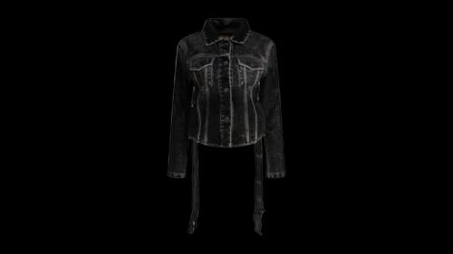 Balenciaga Denim Laces Jacket Black