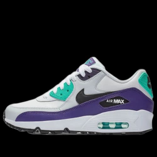 (GS) Nike Air Max 90 LTR Leather Low-Top White/Grey