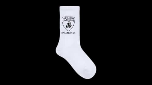 Balenciaga Automobil Lamborghini Socks White/Black