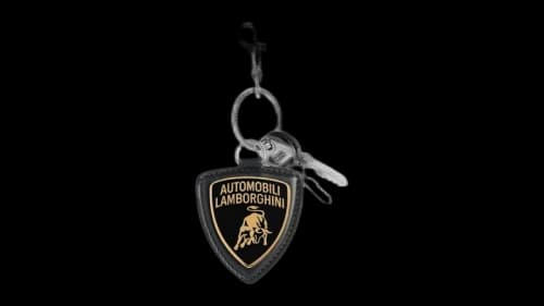 Balenciaga Automobil Lamborghini Shield Charm In Black Keychain Black