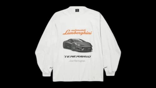 Balenciaga Automobil Lamborghini Oversized L/S Tee Dirty White