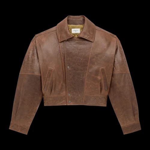 Saint Laurent Bomber Jacket In Aged Lambskin 'Brun Chene/Marron Te'