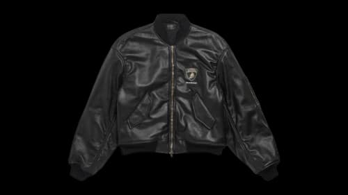 Balenciaga Automobil Lamborghini Oversized Bomber Jacket Black