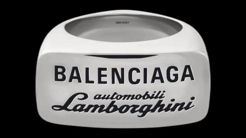 Balenciaga Automobil Lamborghini Signet Ring Ring Shiny Silver