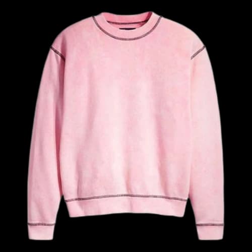 Levi's Midnight Blue Series Loose Round Neck Pullover Pink Hoodie (Women's)