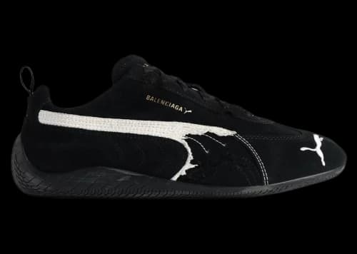 Balenciaga x Puma Speedcat Suede Distressed Black White