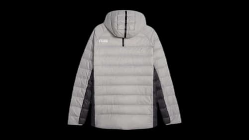 Puma Packlite Hooded Down Full Zip Jacket Concrete Gray