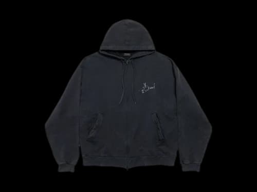 Balenciaga Music Britney Spears Series Oversized Zip-Up Hoodie Faded Black/Blue