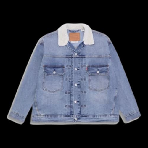 To Be Defined Levis Series lamb's wool lapel Denim Jacket Blue