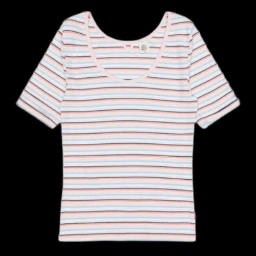 LEVI'S Levis Large Round Neck Stripe Slim Fit Short Sleeve Colorblock T-Shirt