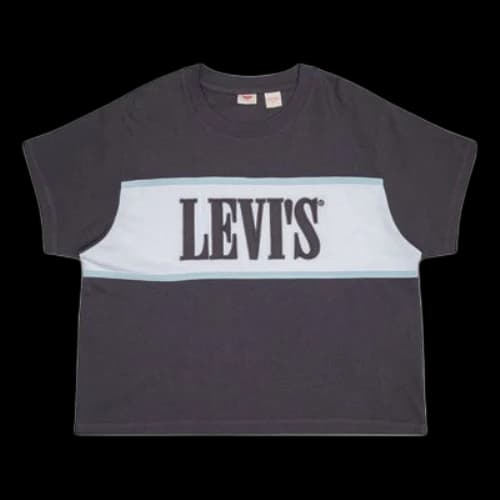 LEVI'S Levis Logo Printing Round Neck Short Sleeve Gray