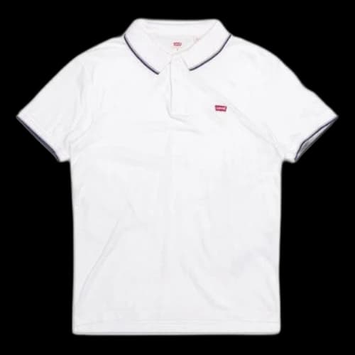 LEVI'S Levis Loose Casual Pure Cotton Short Sleeve White Polo Shirt